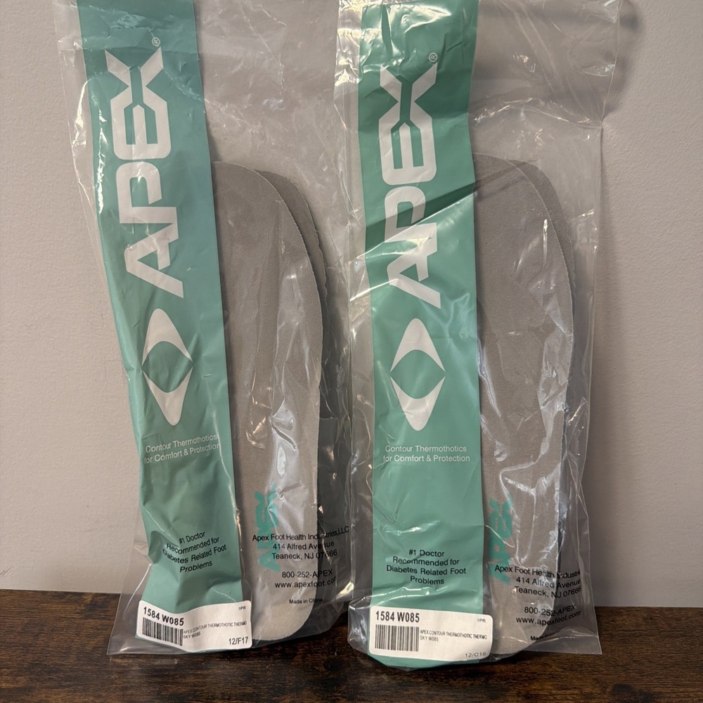2-Pair Apex Contour Diabetes/Arthritis Thermothotic Inserts/Insoles Women Sz 8.5